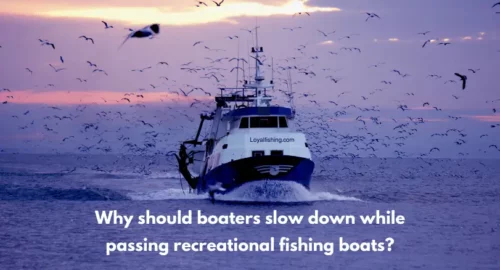 Why should boaters slow down while passing recreational fishing boats